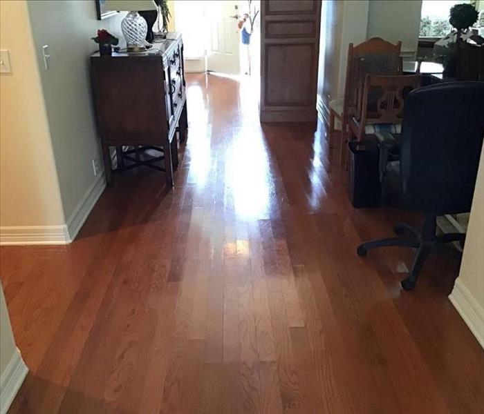 Dry wood floor saved in home living room
