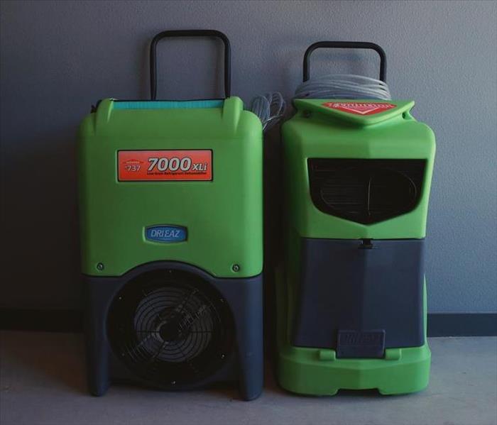 Two SERVPRO dehumidifiers